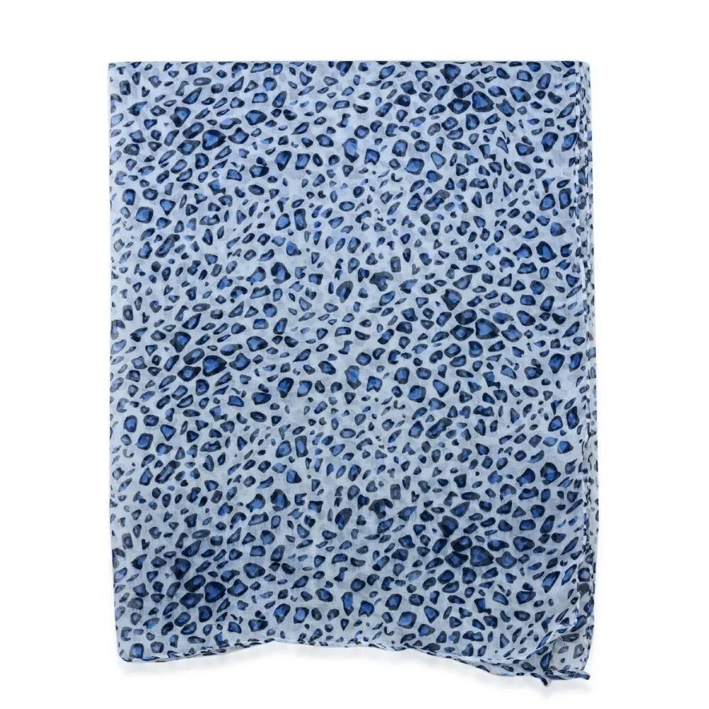 4 FOR $20 Scarf Leopard Print 100% Viscose Blue